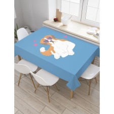 The tablecloth “Business dog”, rectangular, Saten, size 145x180 cm