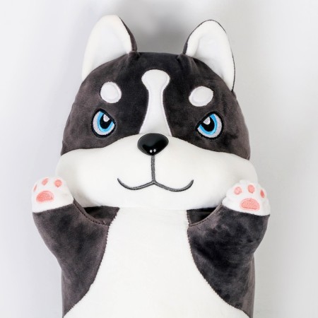 Soft toy "Husky", 80 cm, gray-white color-2