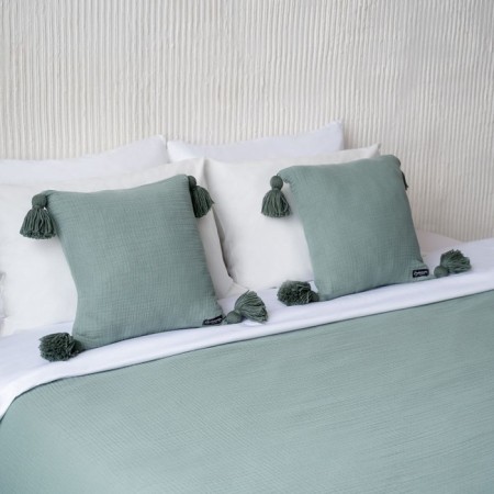 Shifu bedspread, size 220x240 cm, green color-2