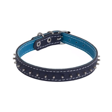Collar leather two-layer decorated, Osh 20-24 x 1.2 cm, mix of flowers