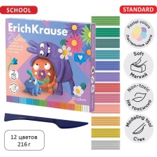Plasticine 12 colors, 216 g, Erichkrause 