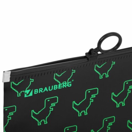 Brauberg A4 notebook folder, 1 compartment, plastic, on zip-lock, "Dino Matrix", 272106-2