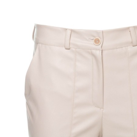 Female trousers (eco-leather), milk color, size 46-48-8