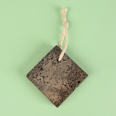 Natural pedicure pumice, with a suspension, 8 × 8 cm, in a box, brown color-2