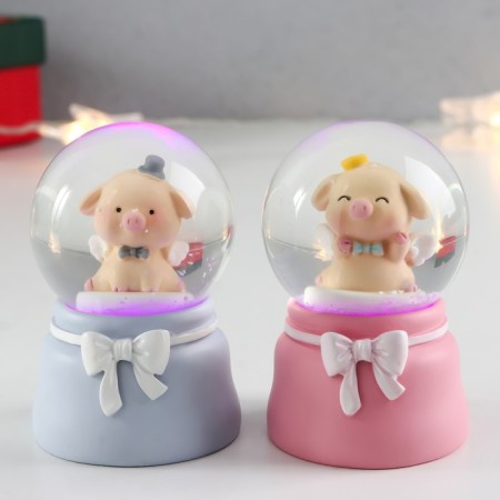 Souvenir Polystone Water Ball Light "Pigging with Wings" MIX D = 4.5 cm 7x4.5x4.5 cm-6