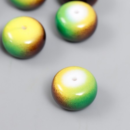 Beads for creativity plastic "green-chocolate" set of 10 pcs 1.4x2x2 cm