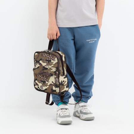 Baby backpack on lightning, external pocket, camouflage color/brown-9