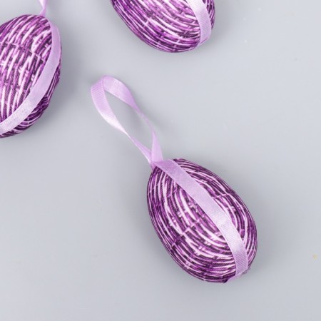 Decor Easter suspension "Strip egg" set 6 pcs mix 6x4 cm-4