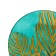 Glass dish "sheet", d = 305 mm, round, green / gold color