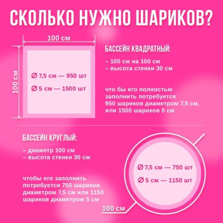 Balls for dry pool with a pattern, ball diameter 7.5 cm, set 150 pieces, pink, white, gray color-1