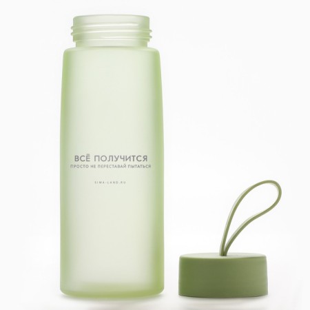 Glass bottle for water "Everything will work out", 450 ml-3