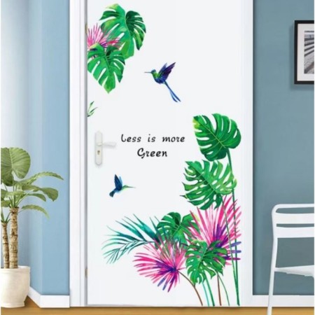 Sticker Plastic Interior Color "Hummingbirds and Palm leaves" 60x90 cm