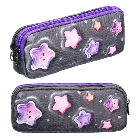 Penal soft, 2 compartments, volumetric, 90 x 220 x 40 mm, stavia "stars" gray 86226