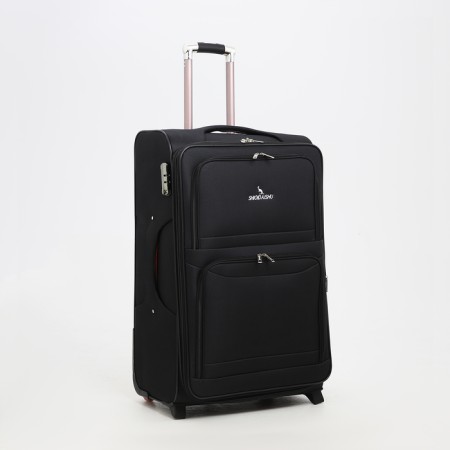 Big suitcase 28 ", a lightning department, code castle, 3 wheels, 2 outer pockets, black color-1