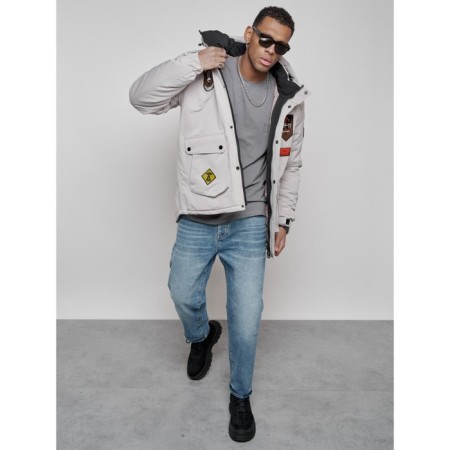 Male jacket, size 52, gray color-15