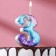 Candle for cake the number "3", space, 5.5 cm, 16 minutes