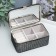 Casket to the leatherette for jewelry "Small squares. Black silver" 6x7x12 cm
