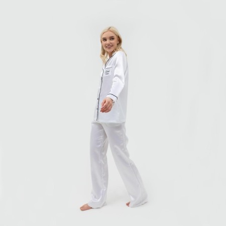 Female pajamas (shirt and trousers) KAFTAN Queen size 40-42, white color-1
