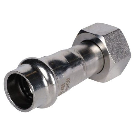Adapter Rommer RSS-0026-000281, VPR-BR, D = 28 mm X 1 ", press, uniform nut, stainless steel. Steel-1