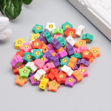 A set of beads made of polymer clay "Astra" 10 mm, 20 grams, stars-smokes