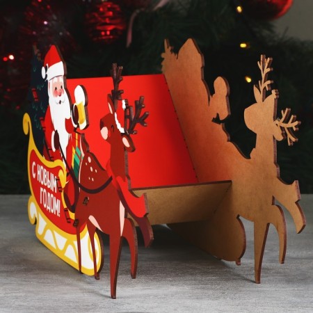 Organizer for bottles "Santa Claus in a sleigh"-9