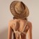Women's hat with Minaku decor brown color, rr 56-58