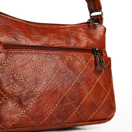 Cross-Bodi Bag on a zipper, brown color-3