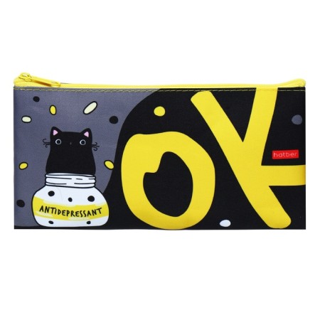 Penal soft, 1 department, 110 x 205 mm, flat, Hatber, antidepressant black/yellow NPK18089-1