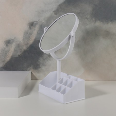 Mirror with a stand for storage "Oval", bilateral, with an increase, a mirror surface 13 × 16 cm, color mix-3