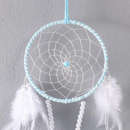 Dreaming Catcher 2 Rings "Blue-Blue Clouds" d = 9 cm, d = 13 cm 65x13 cm-1