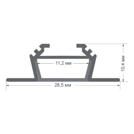 Aluminum profile Apeyron, 28.5x10.4 mm, built -in, 2 m, black Russuars, accessories-1