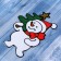 Stick on glass "Snowman with a Christmas tree" 9x14.5 cm