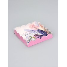 Коробка для печенья, кондитерская упаковка, "Самой красивой", 15 х 15 х 3 см