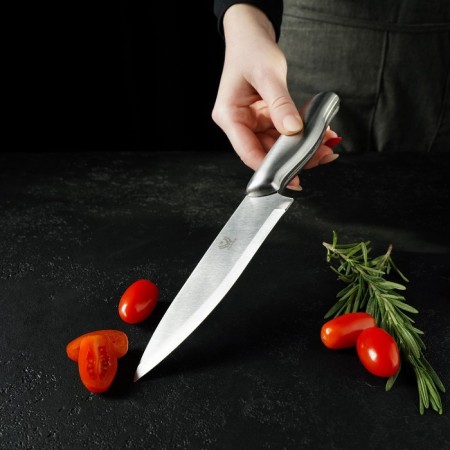 Kitchen knife "metallic", blade 15 cm, silver color-3