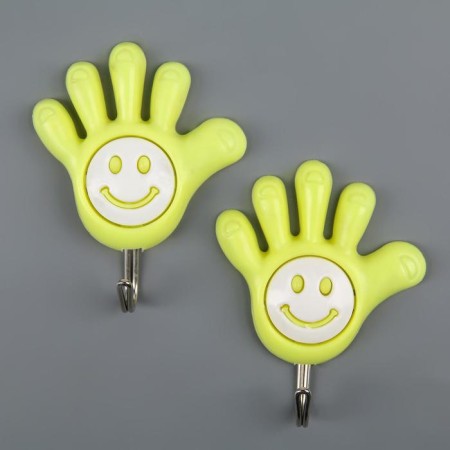Self-adhesive hooks "Smail pen", 2 pcs, color mix-6