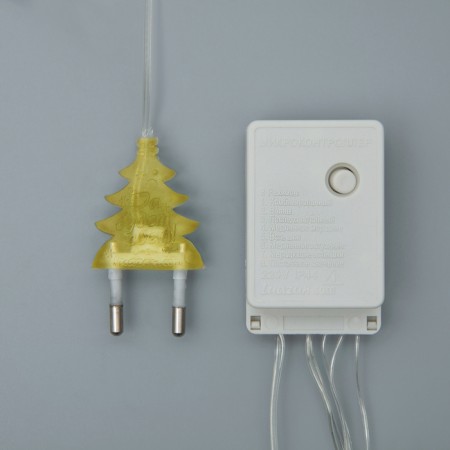 Garland “thread” 5 m, IP20, transparent thread, 50 LED, yellow glow, 8 modes, 220 V-3