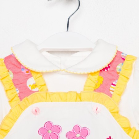 Kit for a girl, height 68/74 cm, color is pink-yellow-1