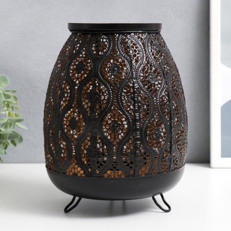 Summary Metal for 1 candle "Arab night" Black with gold 22x15.5x15.5 cm-1
