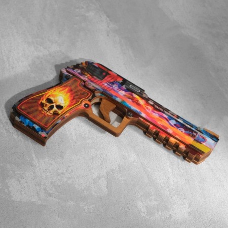 Wooden souvenir "Pistol-Razinokota" multi-colored-5