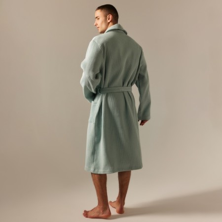 Wafel dressing gown male SL Home: Basic "Azzura", size L, 100% cotton, 300 g/m2-7