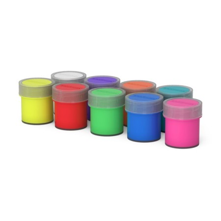 Gouache 9 colors x 20 ml, erykrause neon, neon, in cardboard packaging-1