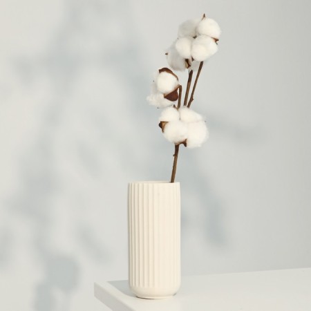 Vase for flowers decorative "Athena", white, 16 x 7 cm.-1