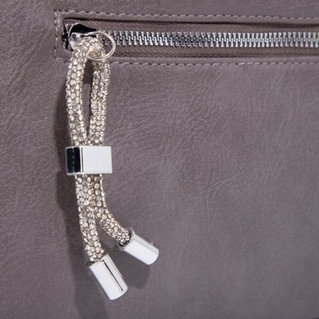 Bag Cross-Bodi with a zipper, gray color-4