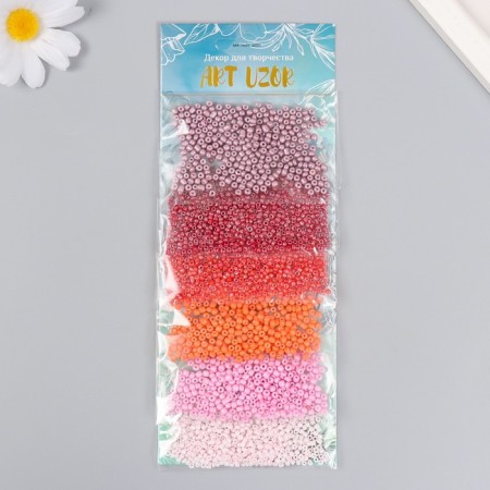 Round beads "shades of pink" 6 colors x 10 grams-2