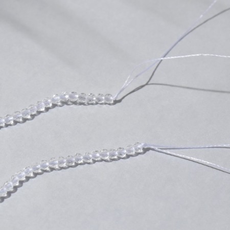 Beads on threads ball No. 2 faceted "spinel", white color, 38 cm-2