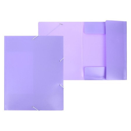 A4, 500 μm elastic band, calligrata, Pastel, Koreshka 20 mm, up to 150 sheets, embossing "sand", lavender