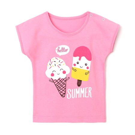 T -shirt nursery, pink/ice cream, height 80 cm
