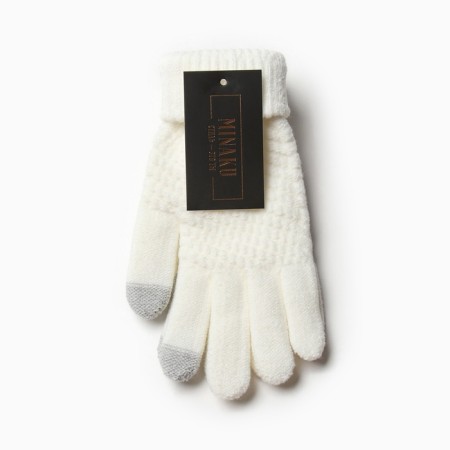 Women's gloves minku 21 cm white-5