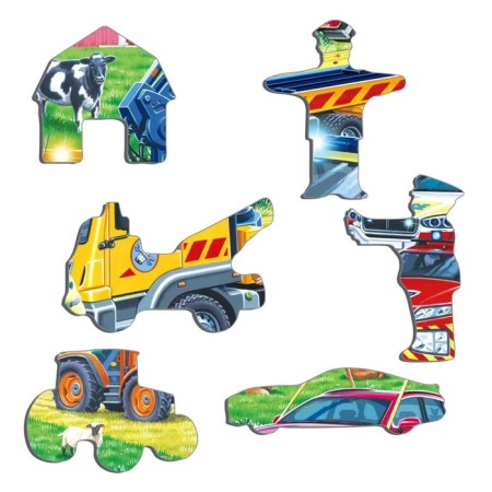 Larsen puzzle “Rescue cars on the highway”, 26 elements-2
