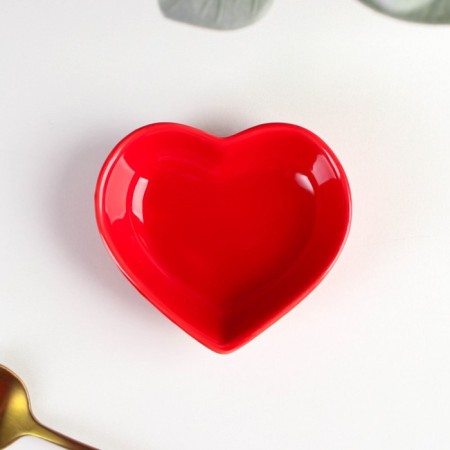Ceramic shares “Heart”, 50 ml, 7.8 × 7.2 cm, red red bacon-1